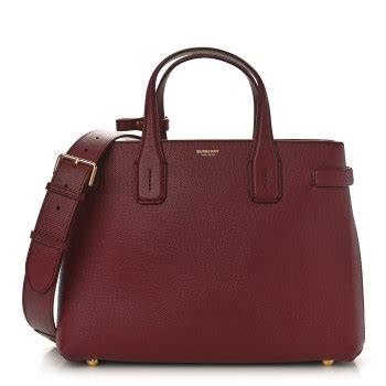 burberry mahogany red|BURBERRY Grainy Calfskin House Check Medium Banner Tote .